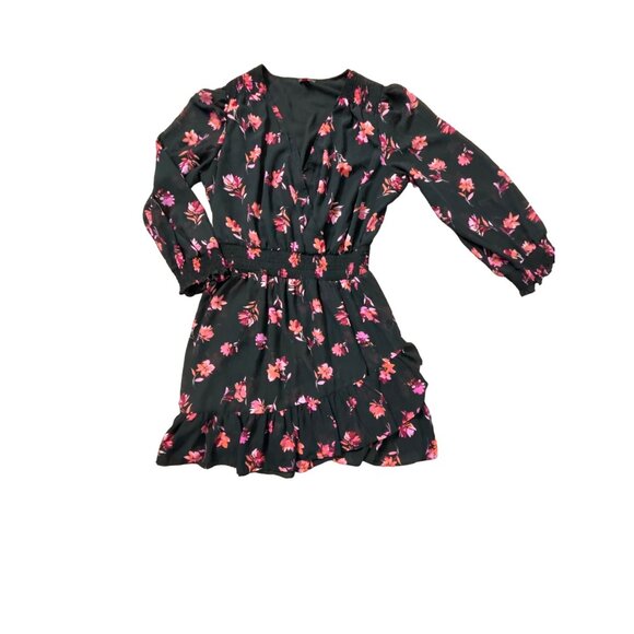 VINCE CAMUTO WOMEN'S PLUS SIZE FLORAL SMOCKED WAIST V NECK SURPLICE DRESS SZ 1X - Picture 1 of 3